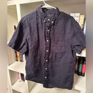 Large JCrew Navy Men’s Button Down Short Sleeve Shirt